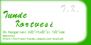 tunde kortvesi business card